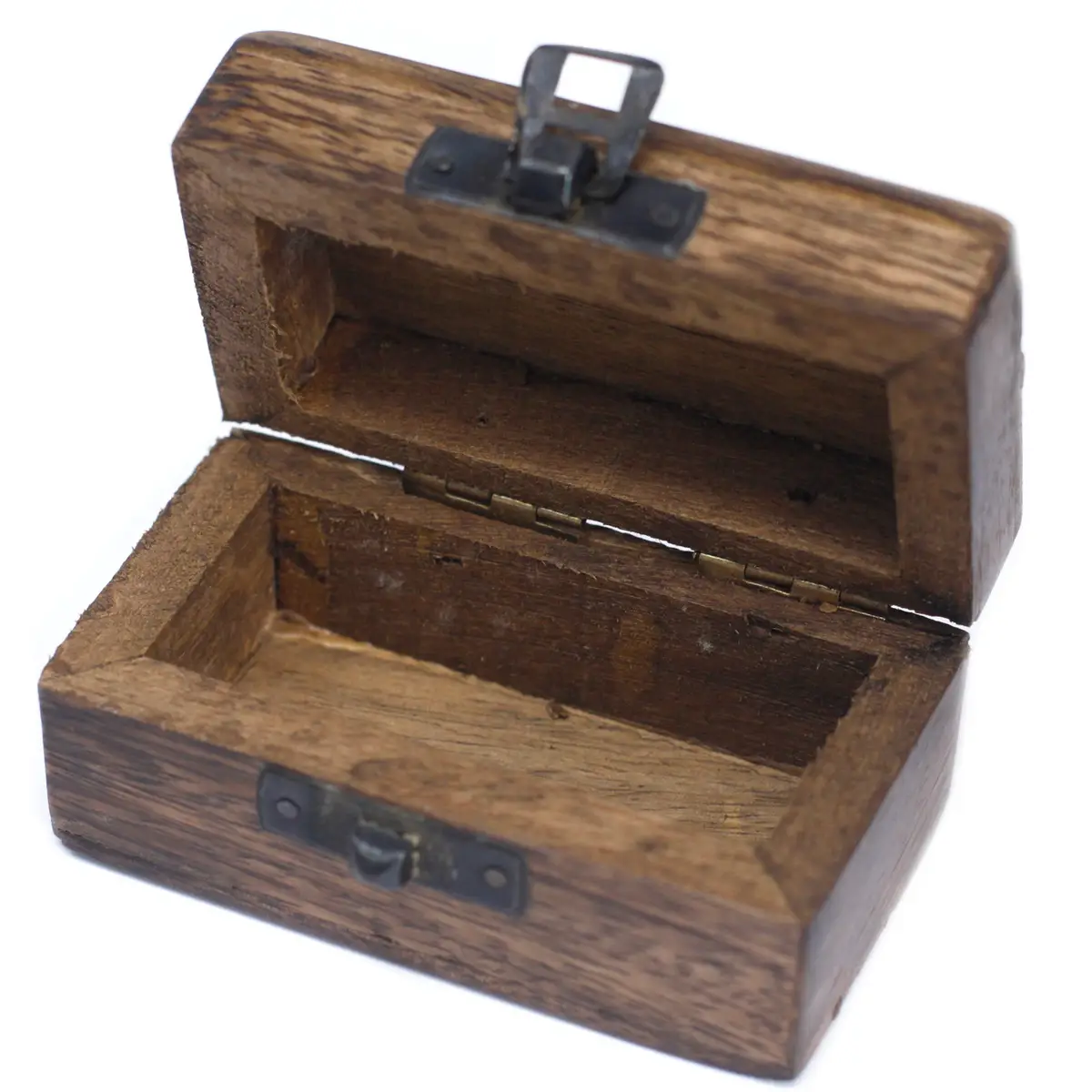 Liten pillerask i mangoträ med mässingsdetalj - produktbild 2