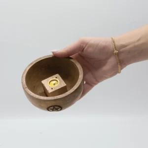 Liten rökelsehållare i trä för koner 11x6 cm - produktbild 7