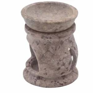 Liten såpstenolja-brännare 8 cm med tremåns-pentagram - produktbild 2