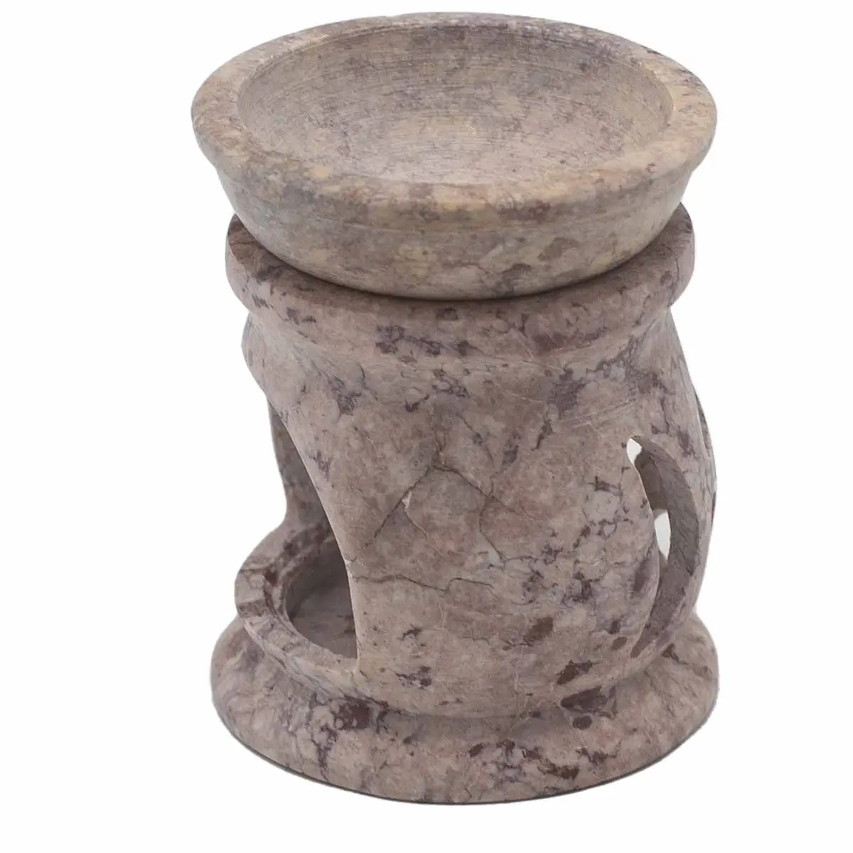 Liten såpstenolja-brännare 8 cm med tremåns-pentagram - produktbild 2