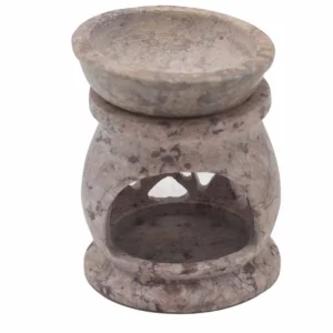 Liten såpstenolja-brännare 8 cm med tremåns-pentagram - produktbild 3