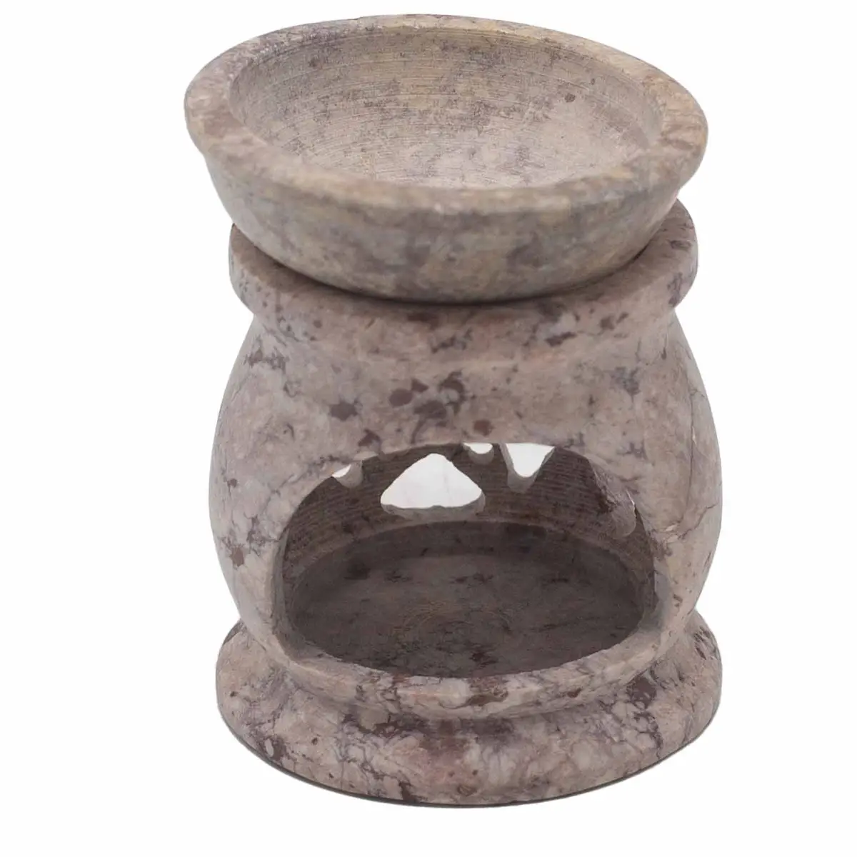 Liten såpstenolja-brännare 8 cm med tremåns-pentagram - produktbild 3