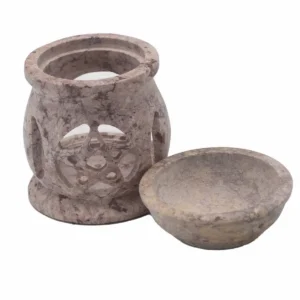 Liten såpstenolja-brännare 8 cm med tremåns-pentagram - produktbild 4