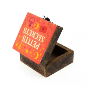 Liten träask med keramisk glasyr och text "Petits Secrets" - produktbild 3