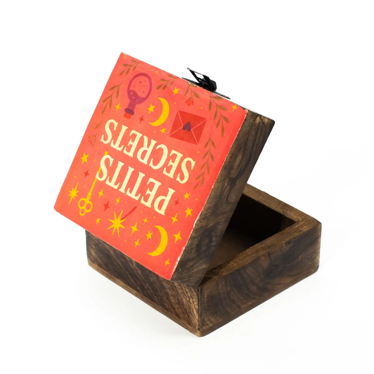 Liten träask med keramisk glasyr och text "Petits Secrets" - produktbild 3