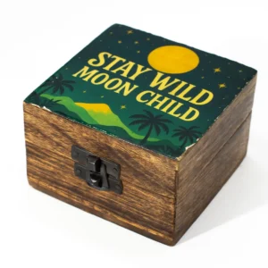Liten träask med keramisk glasyr – Stay Wild Moon Child - produktbild 2