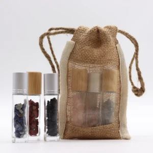 Liten tvättad jutepåse med bomullsöga 10x15 cm - produktbild 4