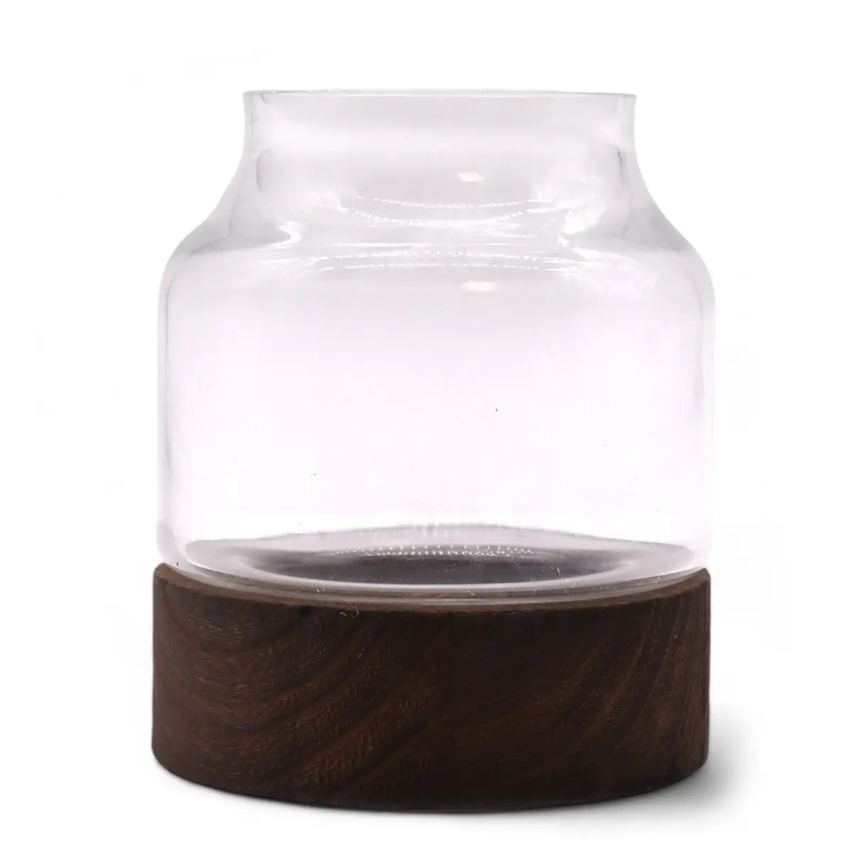 Litet format glasterrarium med mörk bas i tungträ 12x13 cm - produktbild 2
