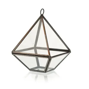 Litet glasterrarium i diamantform med järnram - produktbild 6