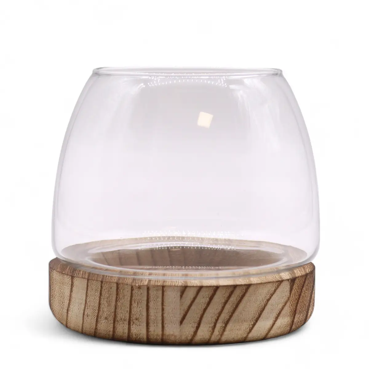 Litet glasterrarium med naturlig tungträbotten 13x13 cm - produktbild 2