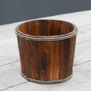 Litet maritimt träfat med repdetaljer 21x29 cm - produktbild 2