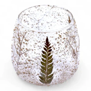 Ljushållare i glas med ormbunksblad Pino 10x9 cm - produktbild 2