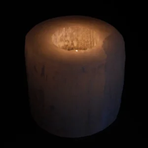 Ljusstake i selenit cylinder 8 cm - produktbild 3
