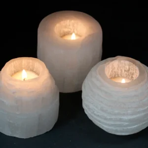 Ljusstake i selenit cylinder 8 cm - produktbild 5