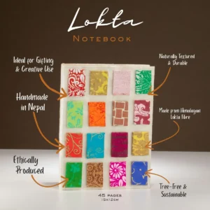 Lokta-pappersanteckningsbok Mini Tiles – Medium (15x12 cm) – 45 blad – Naturlig - produktbild 2