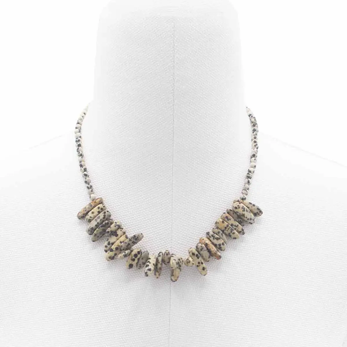 Longstone halsband med dalmatinersten på vit display
