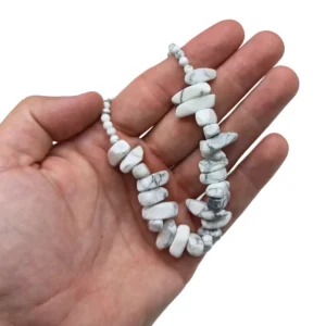 Longstone halsband med vit jaspis - produktbild 2