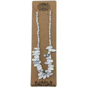 Longstone halsband med vit jaspis - produktbild 3