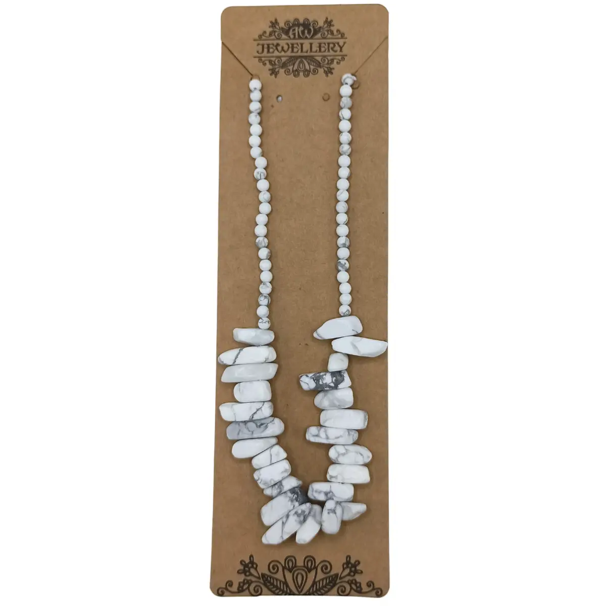 Longstone halsband med vit jaspis - produktbild 3