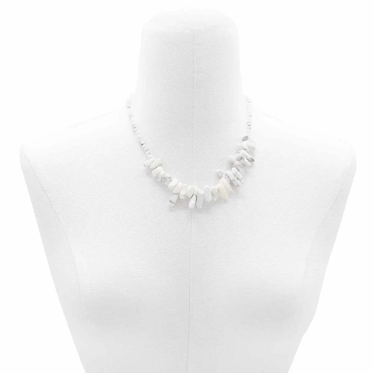 Longstone halsband med vit jaspis - produktbild 4