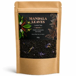 Förpackning med löst Earl Grey-te Merlin's Favorit med inslag av malva