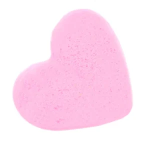 Hjärtformad rosa badbomb med bubblegumdoft