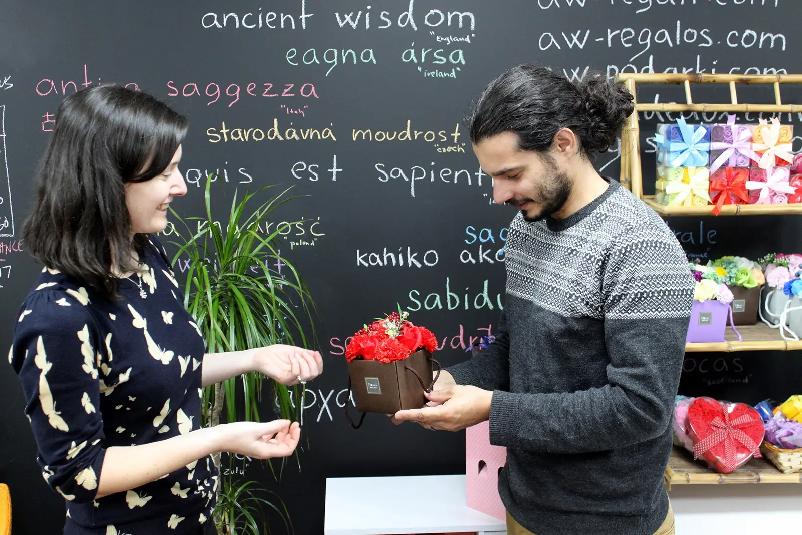 Lyxig tvålblomsterbukett blå bröllop - produktbild 4