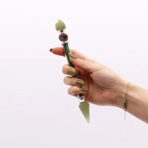 Magisk healingstav Shiva Lingam i grön aventurin - produktbild 2