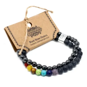 Magnetiskt armband med ädelsten i svart chakra - produktbild 5