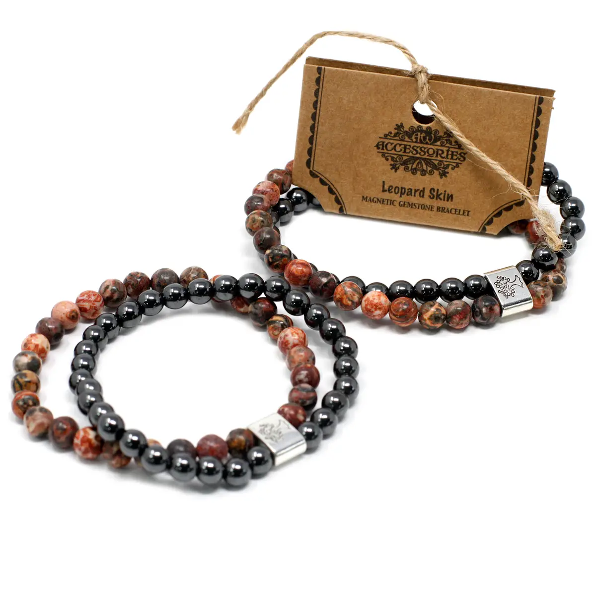 Magnetiskt armband med ädelsten Leopardmönster - produktbild 4