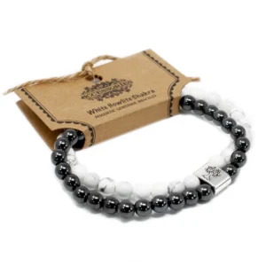 Magnetiskt armband med vita howlite-ädelstenar - produktbild 6