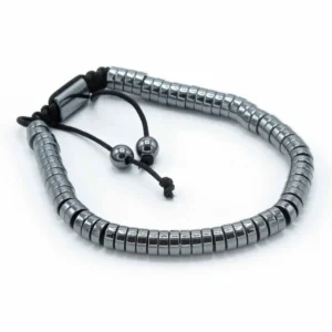 Magnetiskt hematit Shamballa-armband med cirklar - produktbild 2