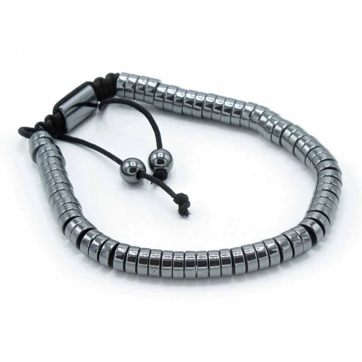 Magnetiskt hematit Shamballa-armband med cirklar - produktbild 2