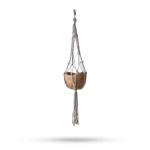 Makramékruka för växter liten beige 75 cm - produktbild 2