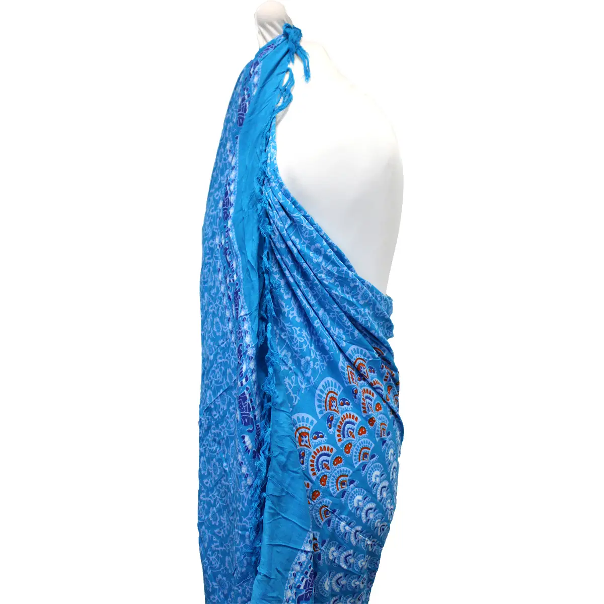 Mandala-sarong i blått och orange - produktbild 2