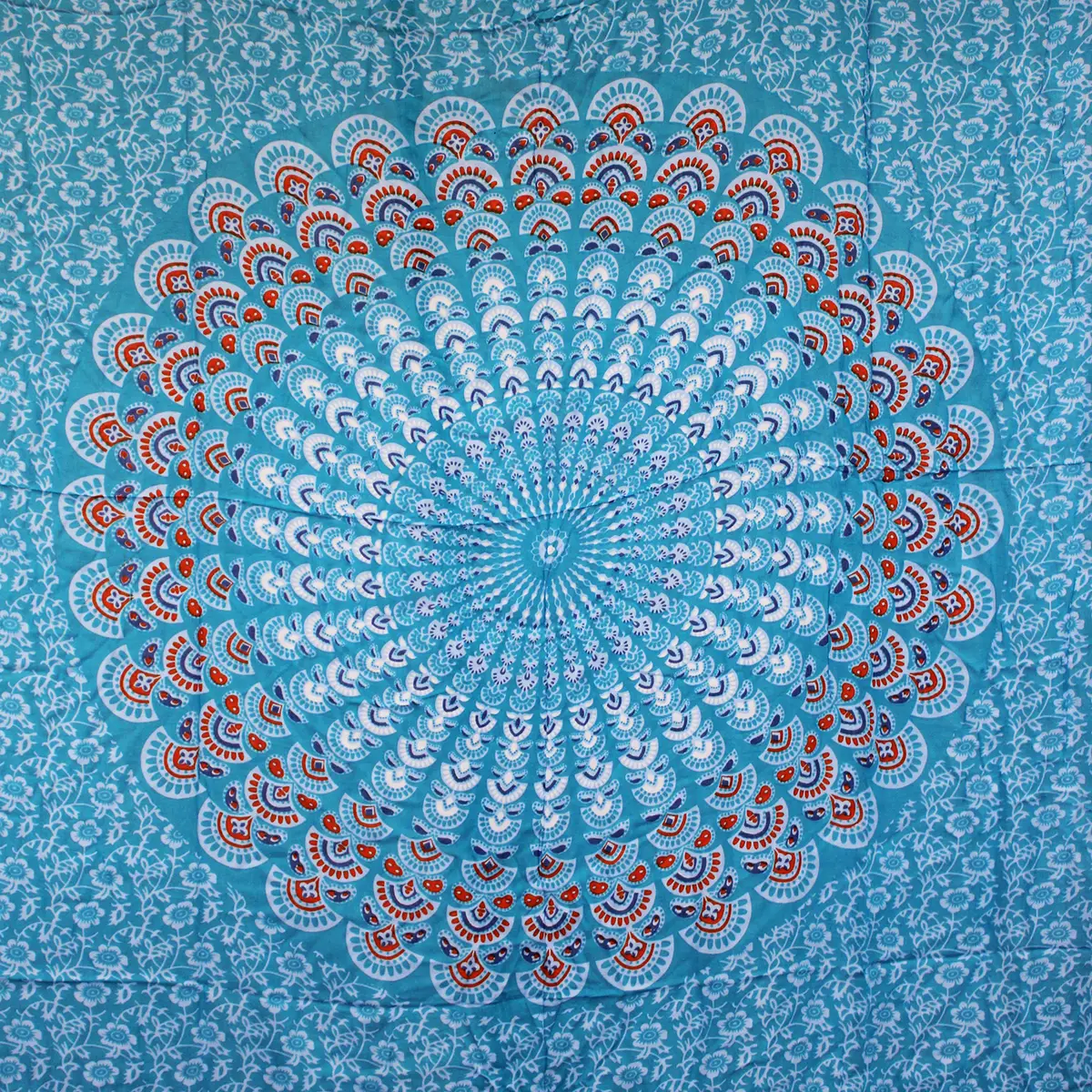Mandala-sarong i blått och orange - produktbild 3