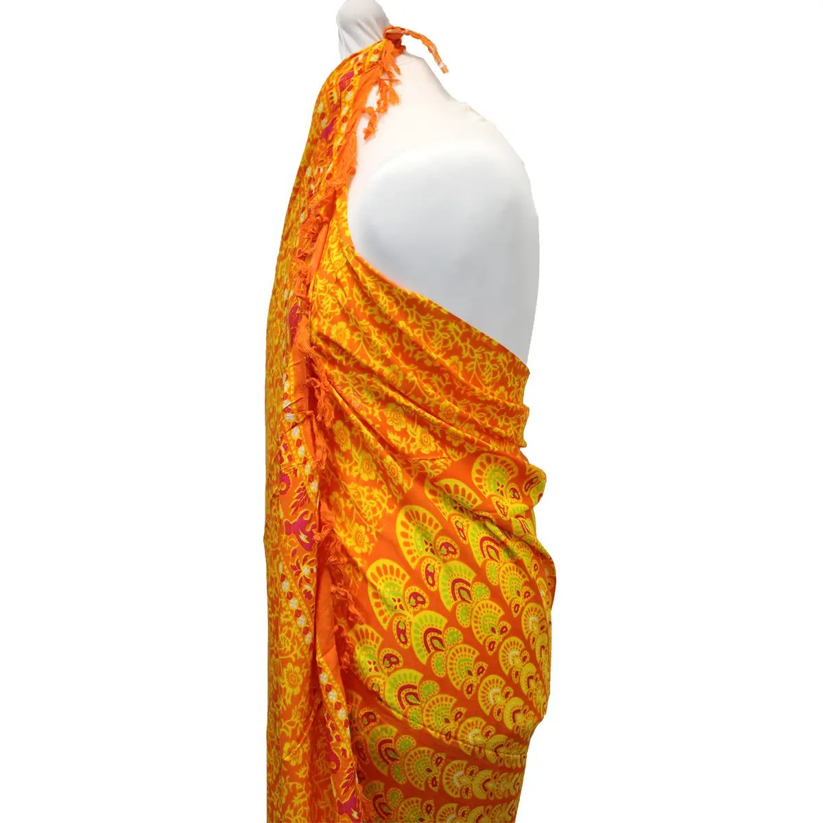 Mandala-sarong i lime och orange - produktbild 2