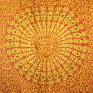 Mandala-sarong i lime och orange - produktbild 3