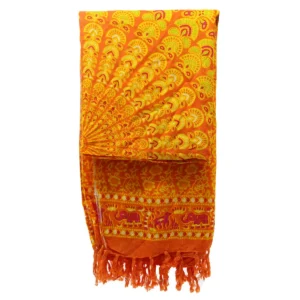 Mandala-sarong i lime och orange - produktbild 4
