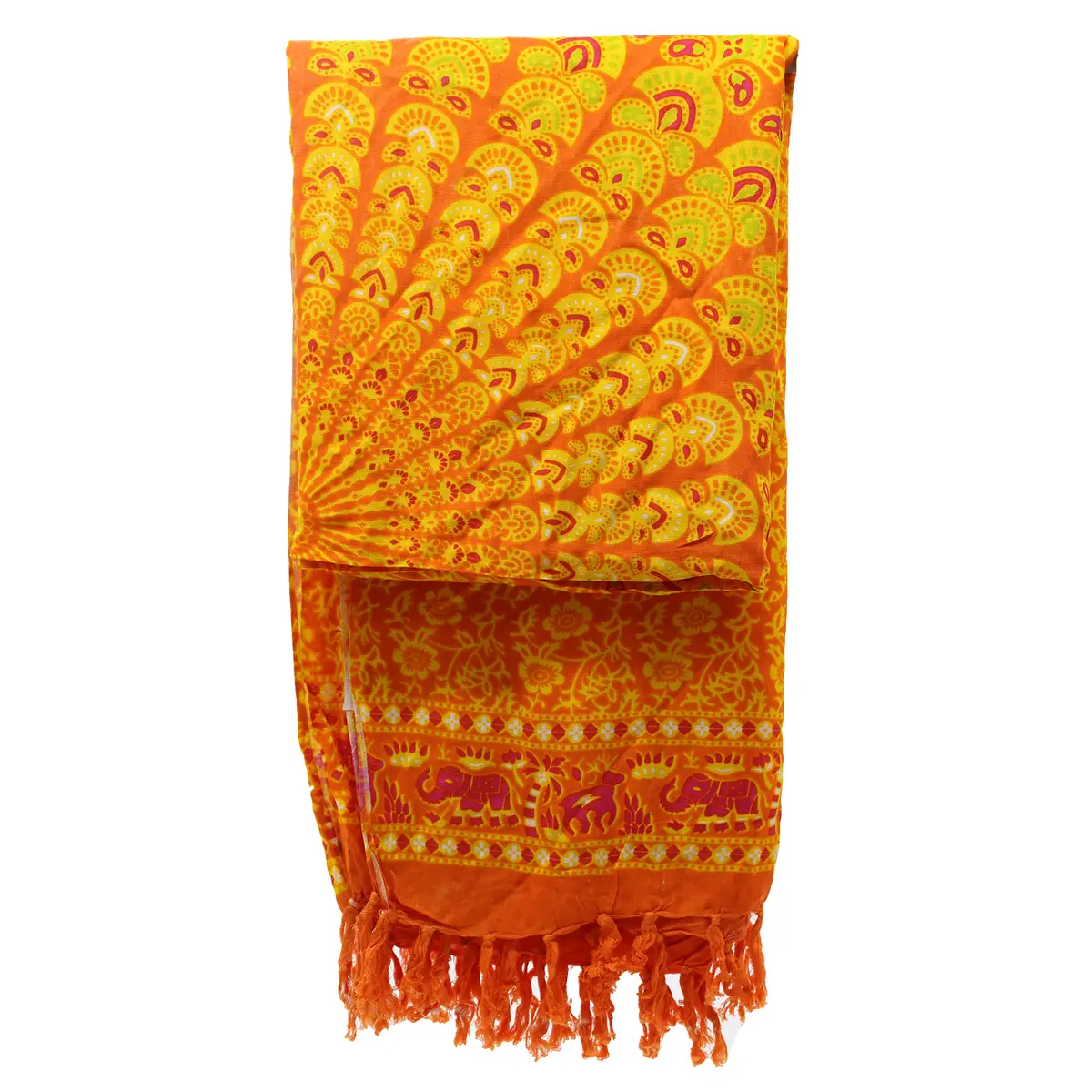 Mandala-sarong i lime och orange - produktbild 4