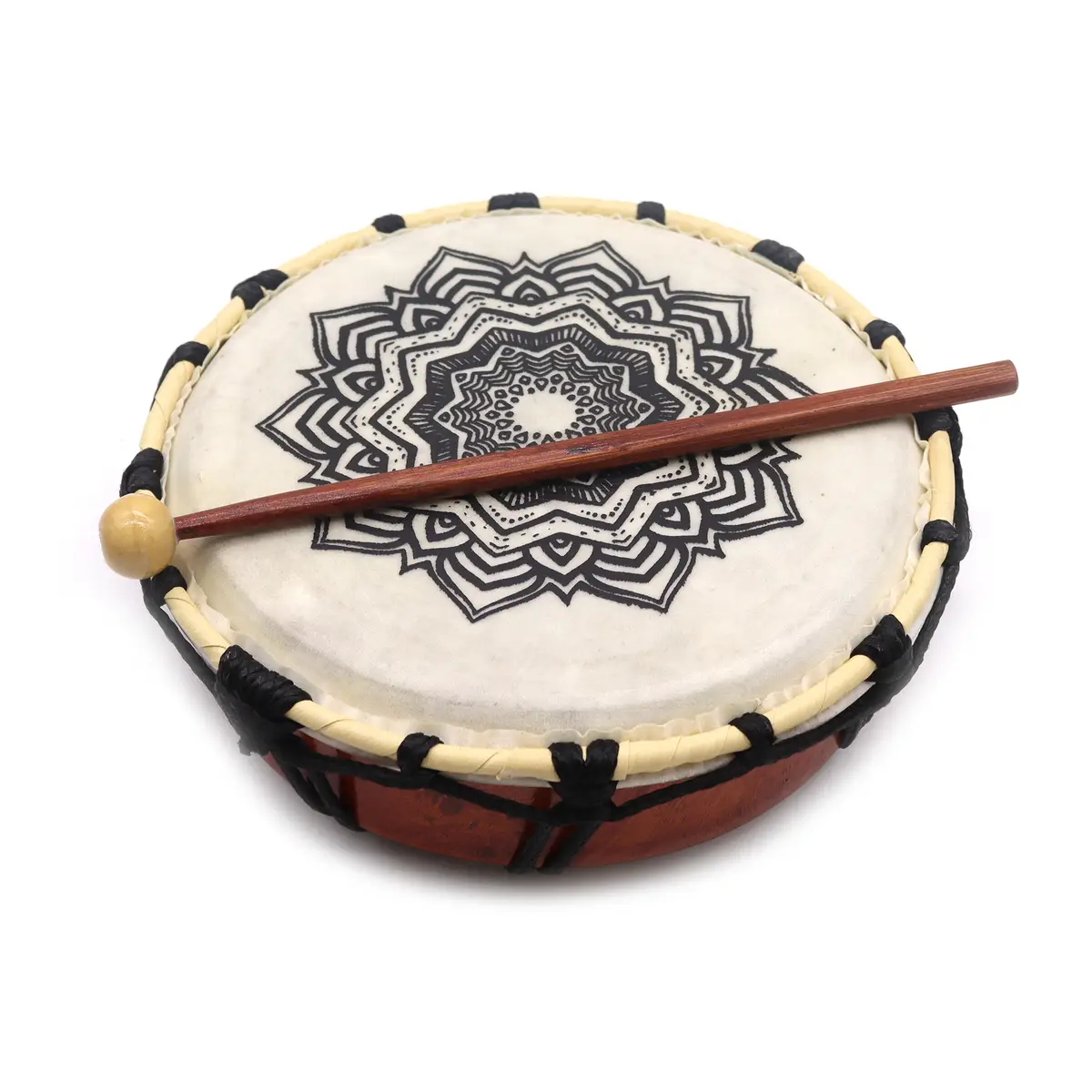 Mandala schamansk trumma med klubba 20 cm - produktbild 4