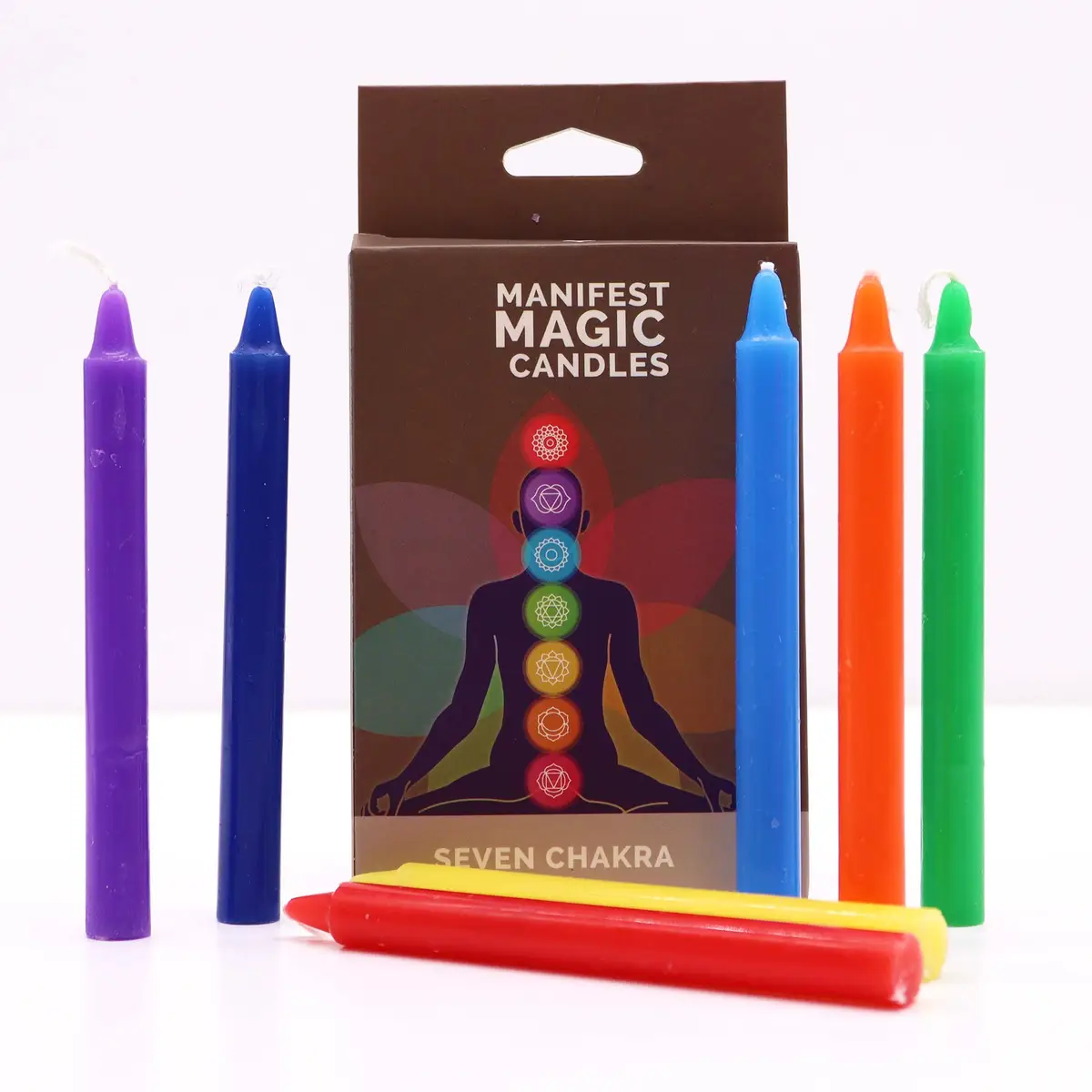 Manifestationsljus med sju chakran, 7-pack - produktbild 2