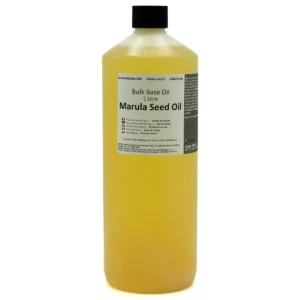Flaska med 1 liter marulafröolja som basolja