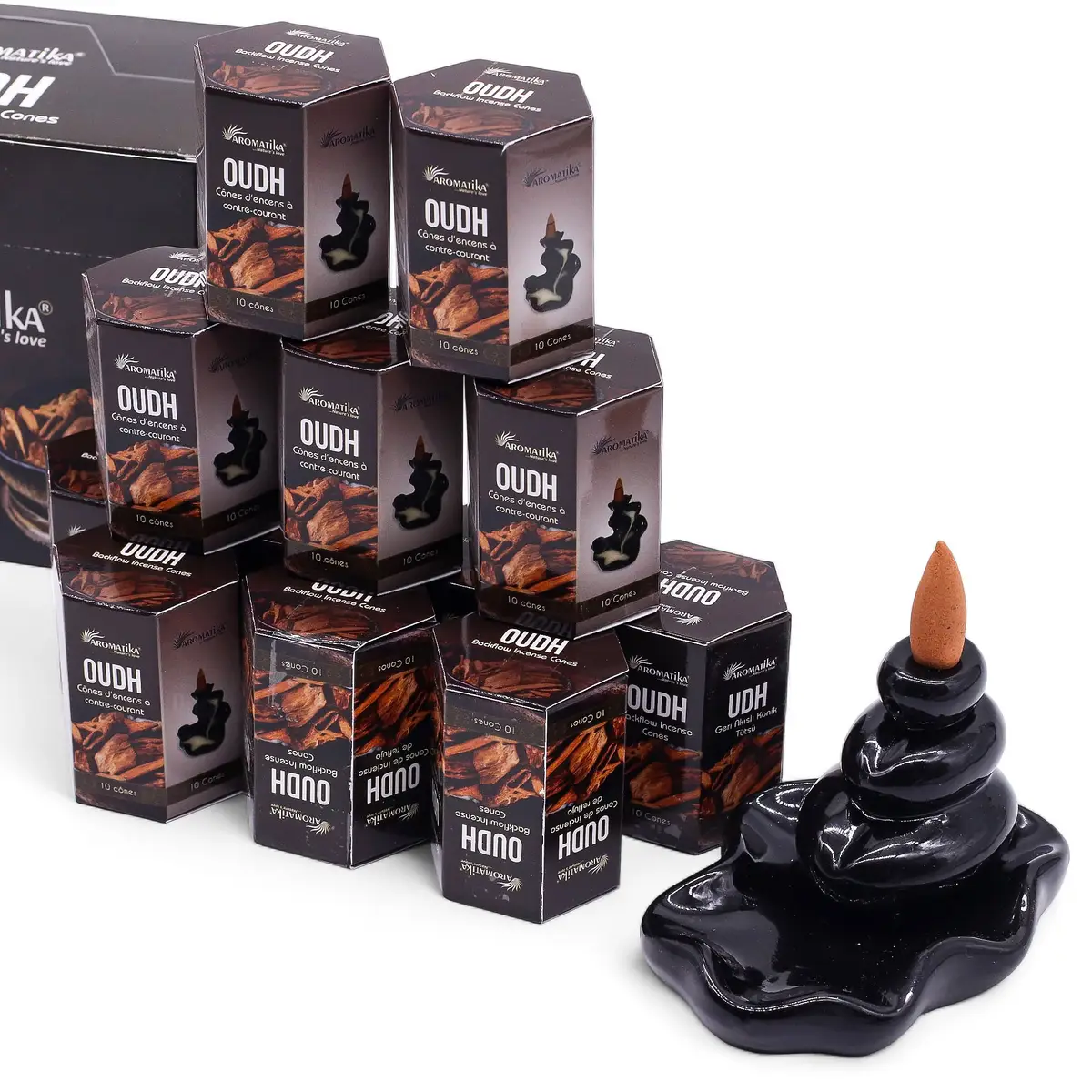 Masala Backflow Rökelsekoner 10-pack Oudh - produktbild 2