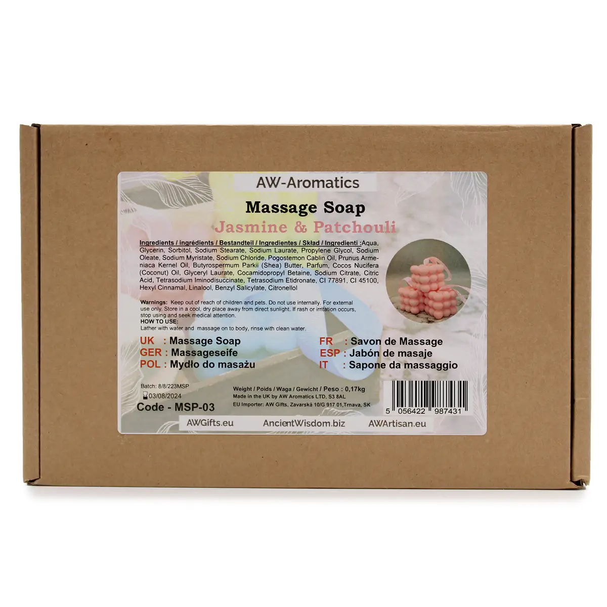 Massage-tvål med jasmin och patchouli - produktbild 3