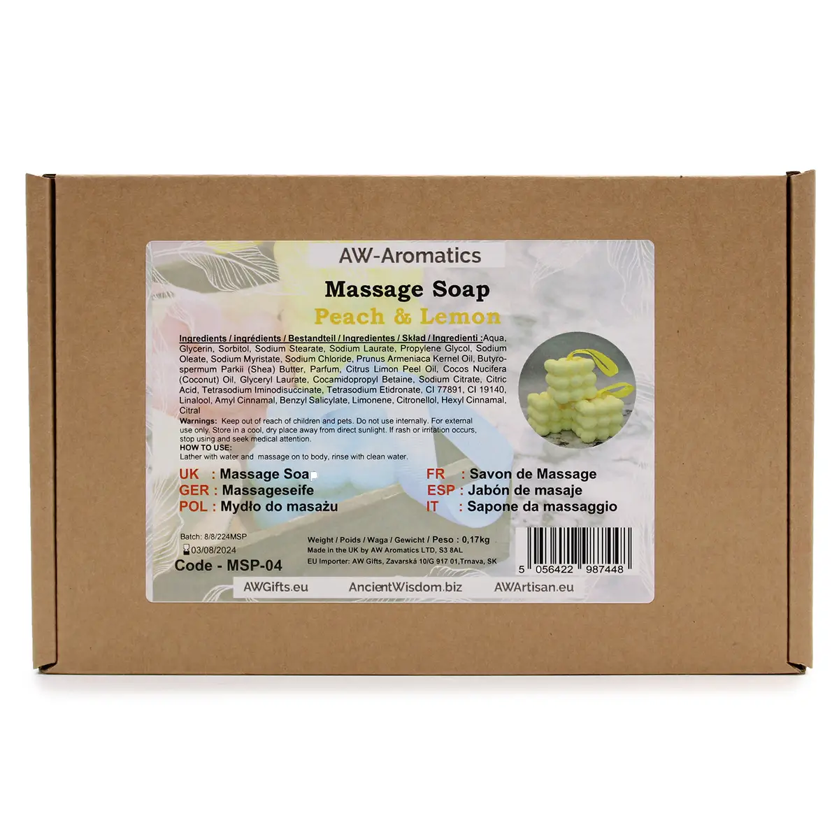 Massage-tvål med persika och citron - produktbild 4