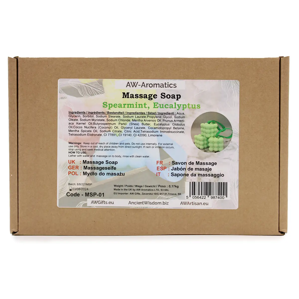 Massage-tvål med spearmint och eucalyptus - produktbild 5