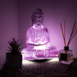 Meditationslampa Buddha Lavendel med oval fot - produktbild 3