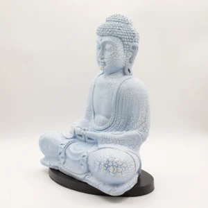 Meditationslampa Buddha med himmelsblå oval fot - produktbild 7