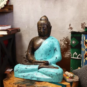 Medium buddha-staty turkos och sten 0,5 m - produktbild 2